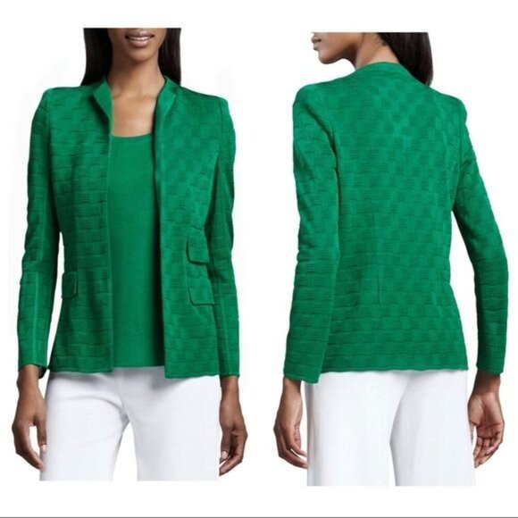 MISOOK Lilly Textured Jacket Open Front Green Size Small - Picture 10 of 10